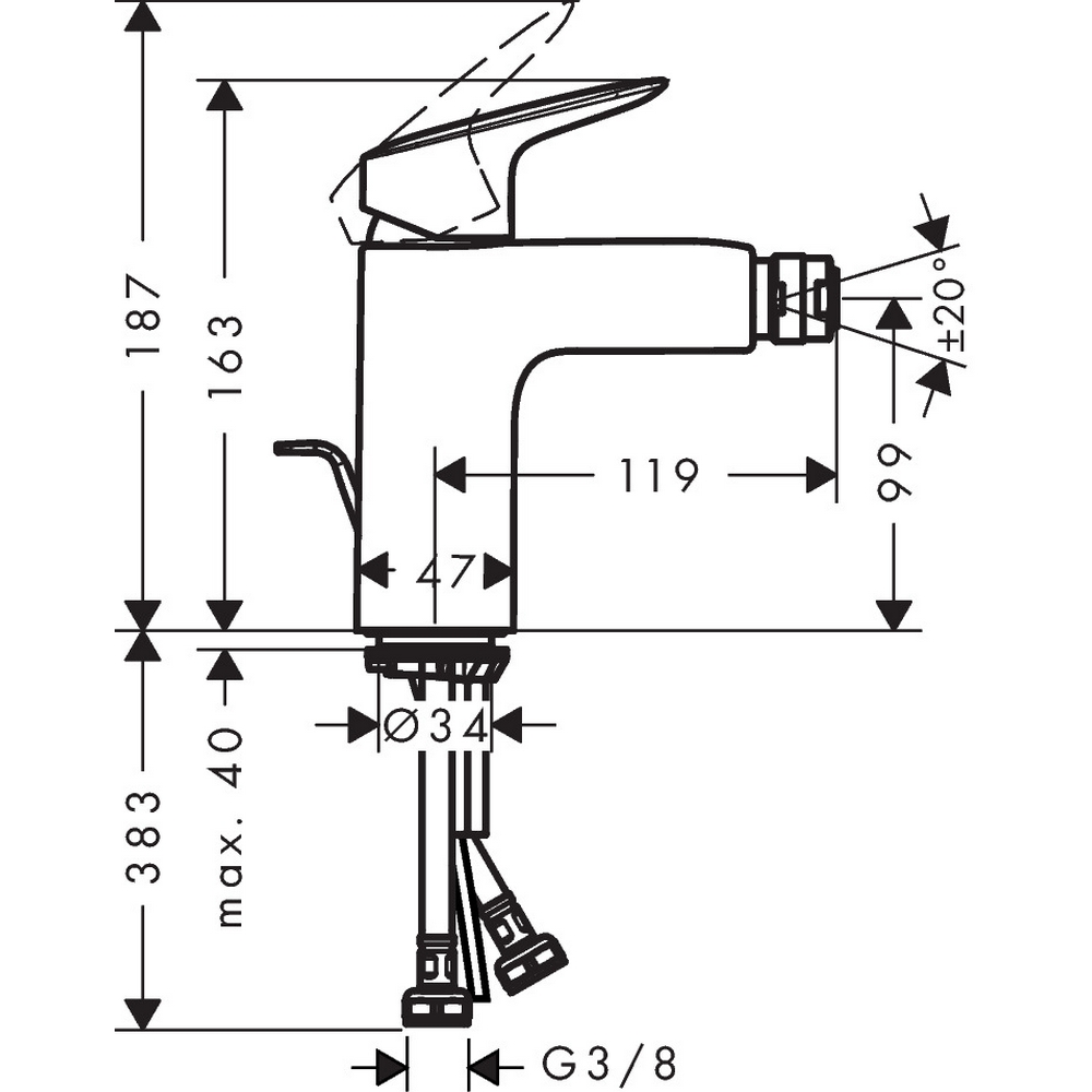 Bidéblandare Hansgrohe Logis