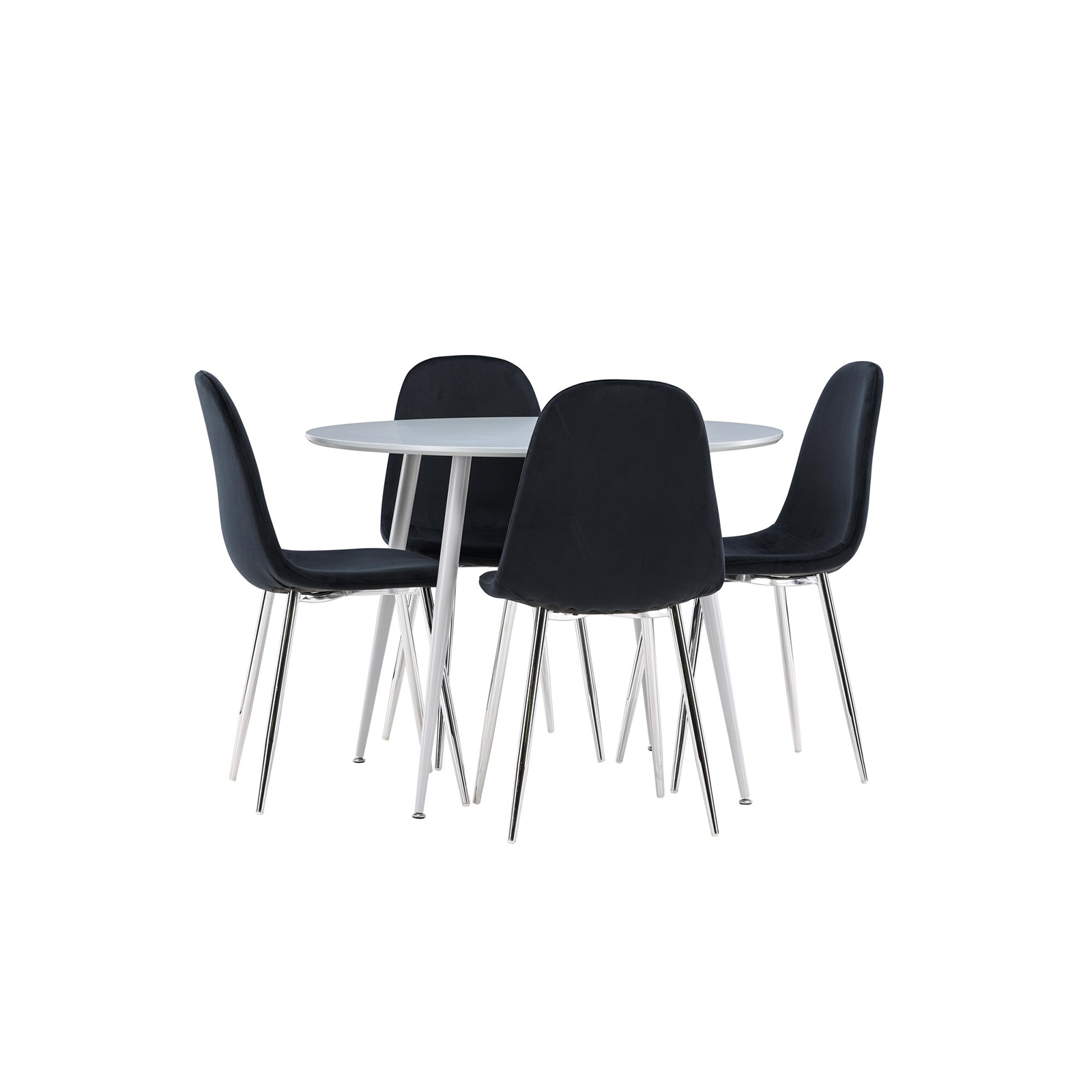 Spisegruppe Venture Home Plaza Ø100 med 4 stk Polar Stoler Fløyel