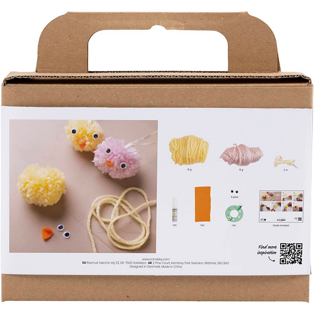 Hobbysett Creative Company Mini DIY Kit Pompon Kyllinger