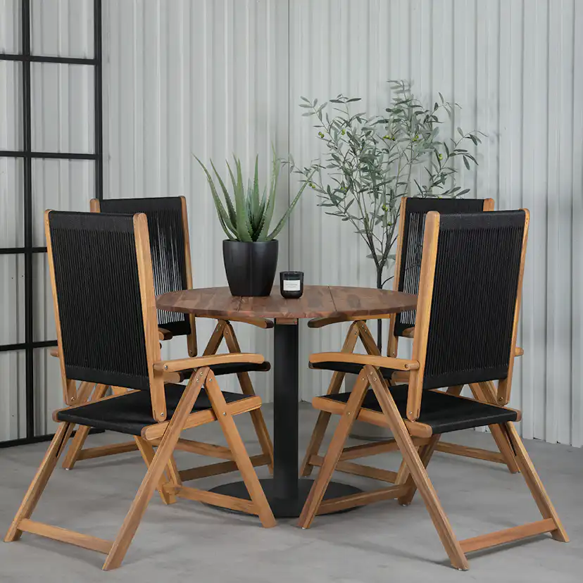 Spisegruppe Venture Home Canne med 4 Jimbo Sammenleggbara Spisestoler