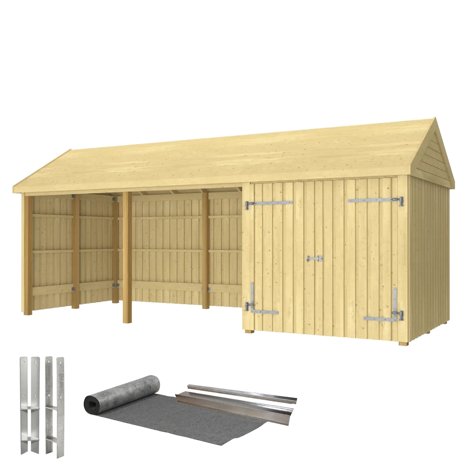 Utebod PLUS Classic Multi Hagehus 3 Moduler Dobbeldør Åpen 14,5m2