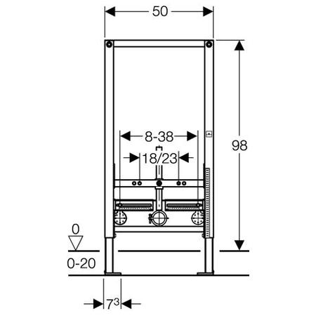 Bidéfixtur Geberit Duofix 98 cm