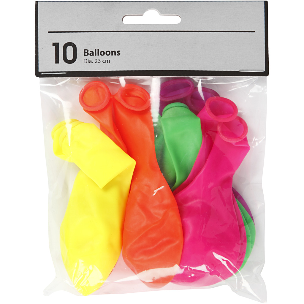 Ballonger Creativ Company 23 cm 10 stk/1 Pk Ass Farger Runde
