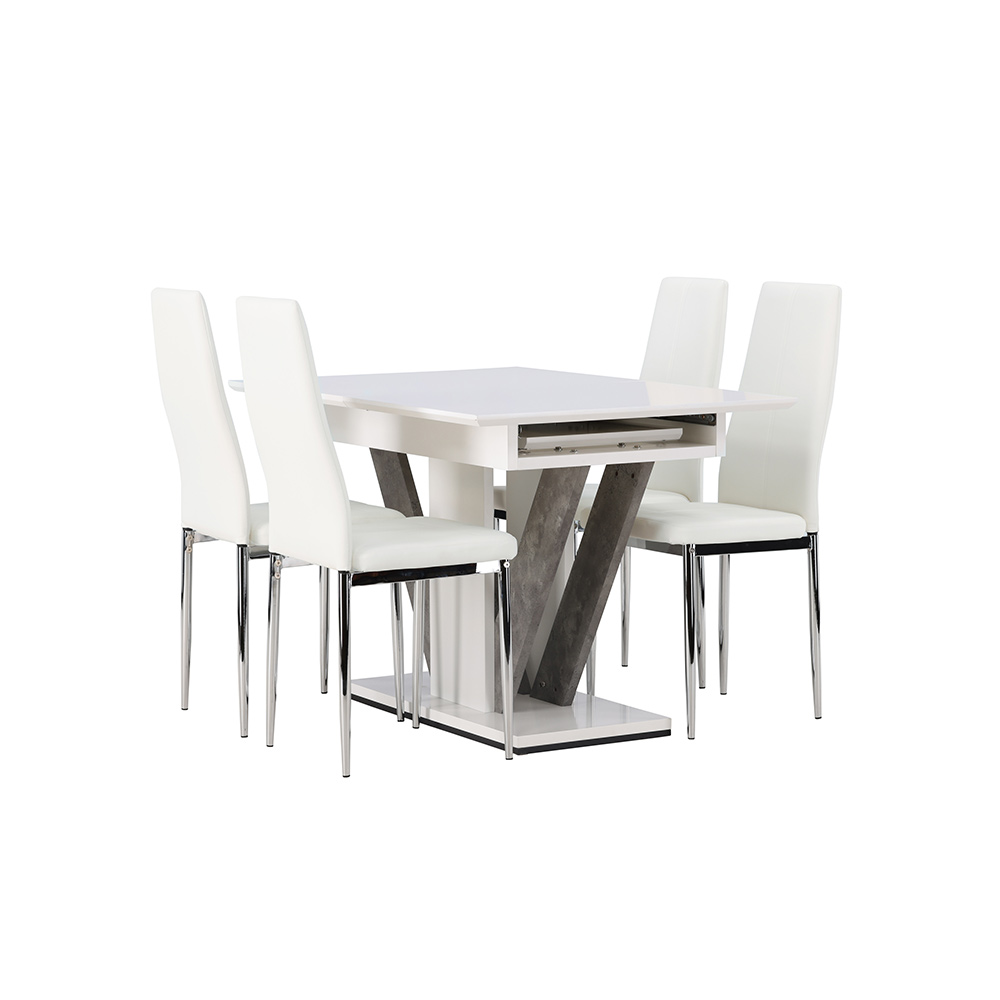 Spisegruppe Venture Home Disa med 4 Pastill Stoler