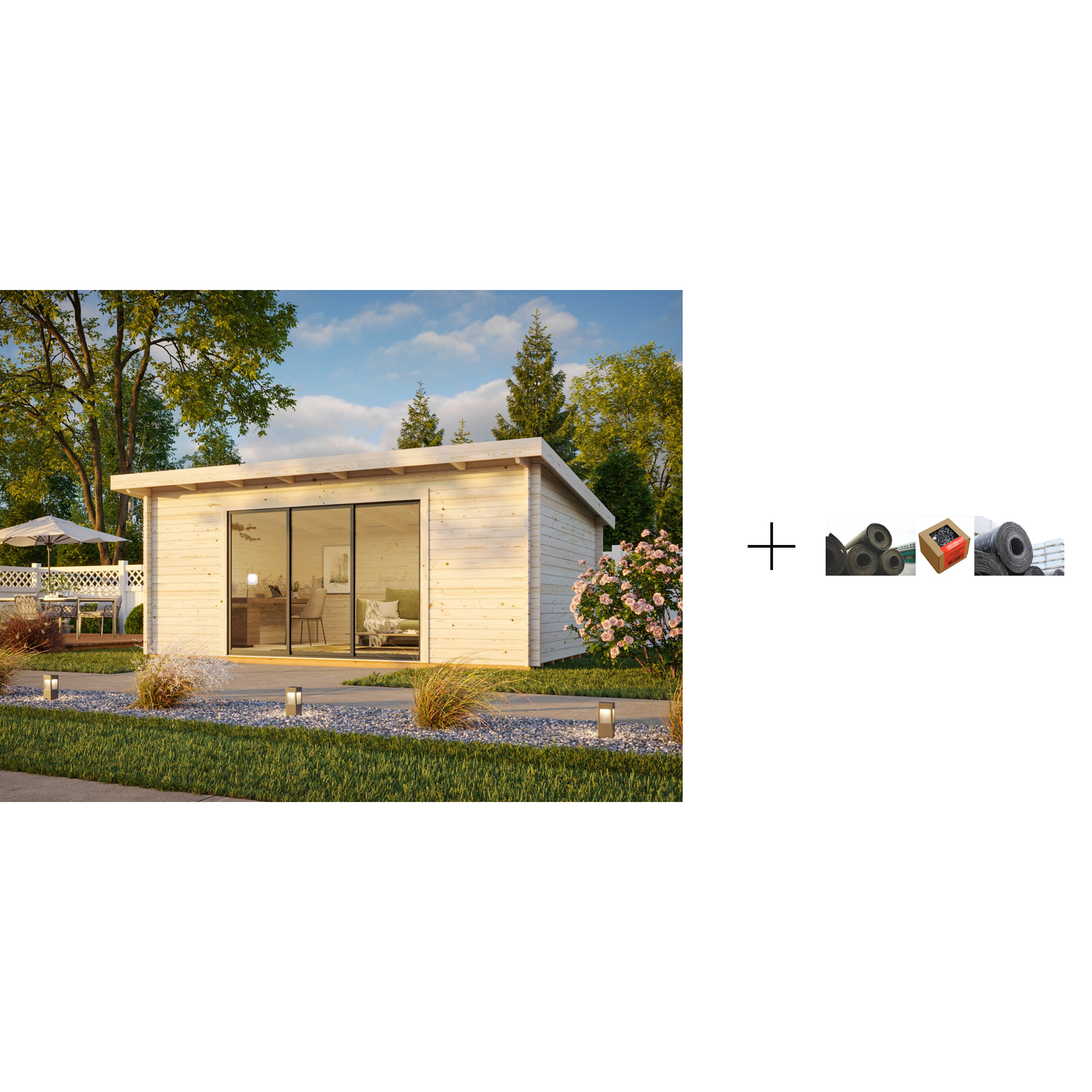 Hagestue Palmako Lea 19,4 m2 med Papp, Spiker og SBS Takbelegg