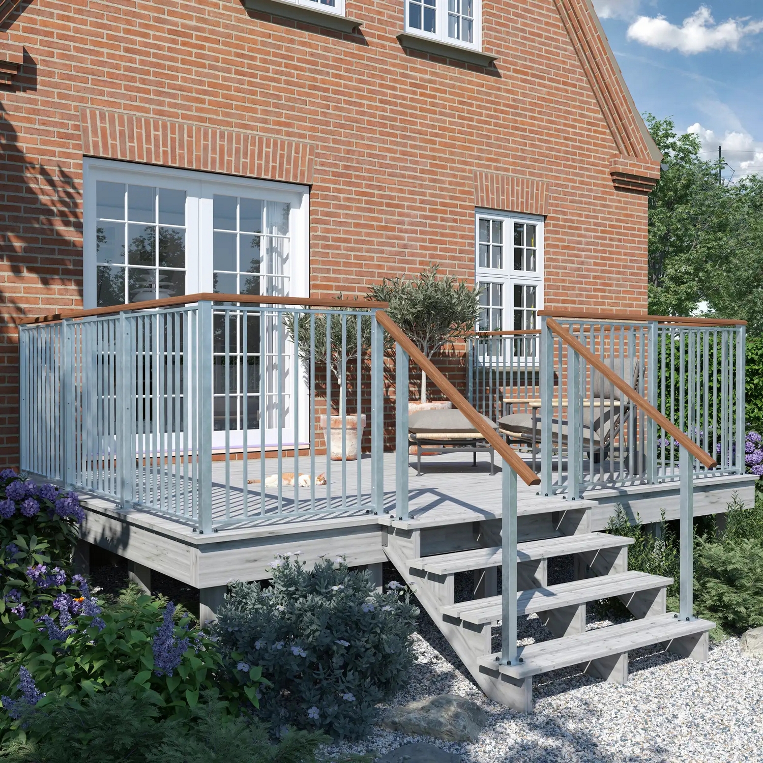 Terrassetrapp PLUS Trinndybde 25 cm B120