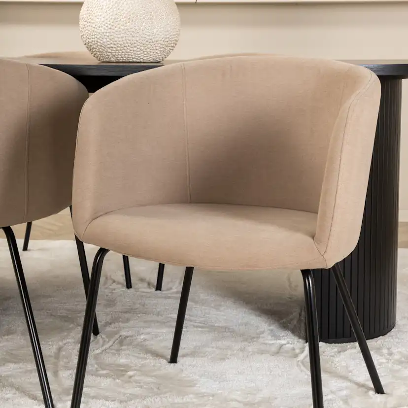 Spisegruppe Venture Home Bianca med 4 Bergen Stoler Polyester