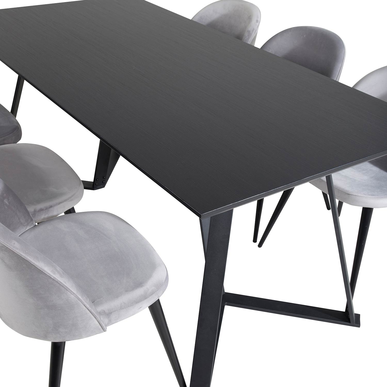 Spisegruppe Venture Home Madde med 6 Valentina Stoler Fløyel