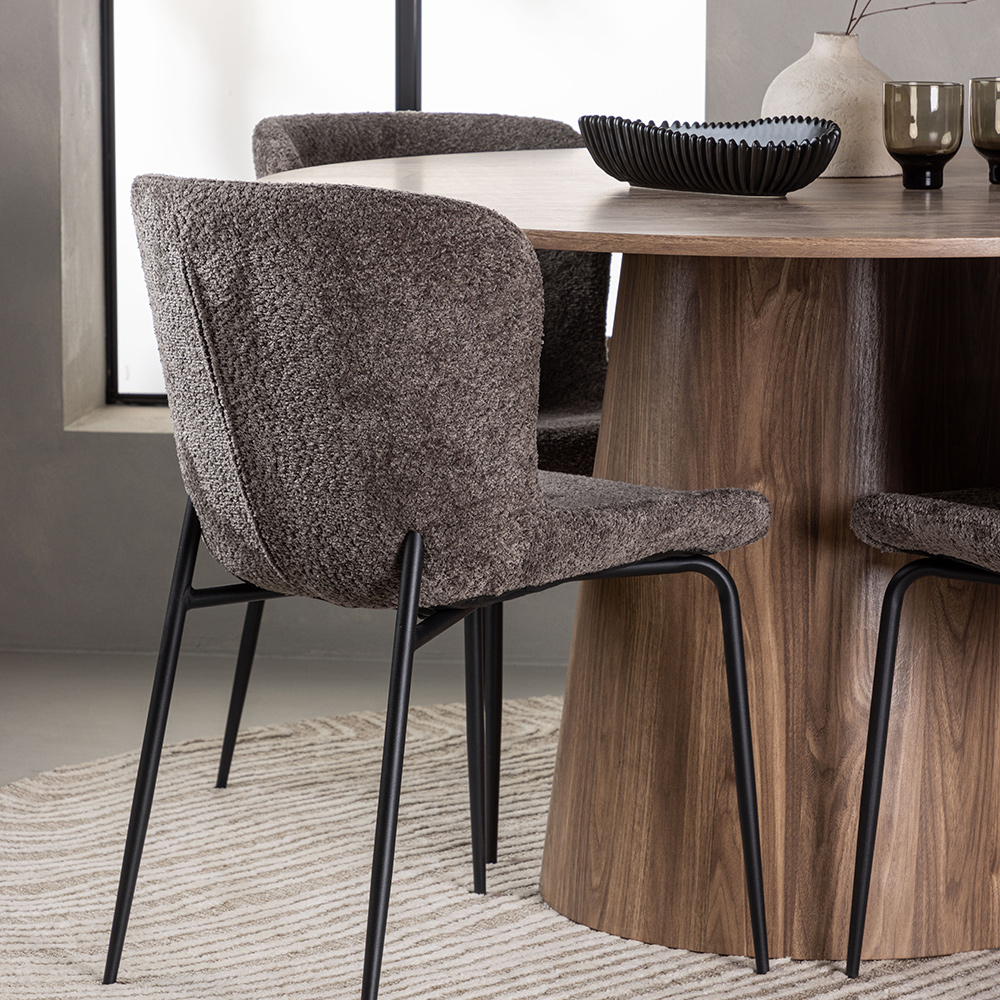 Spisegruppe Venture Home Lanzo Ø120 cm med 4 stk Modesto Stoler