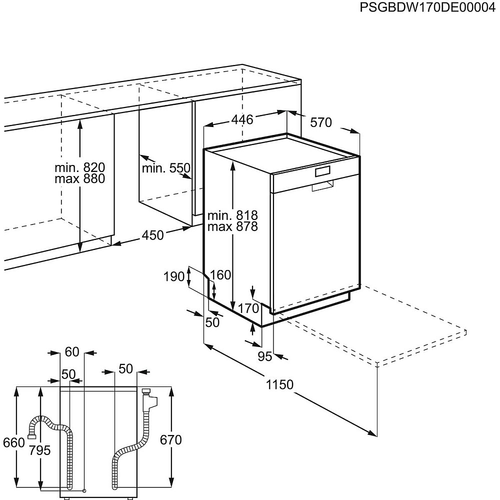 Integrert Oppvaskmaskin AEG FFB73507ZM 45 cm Rustfri