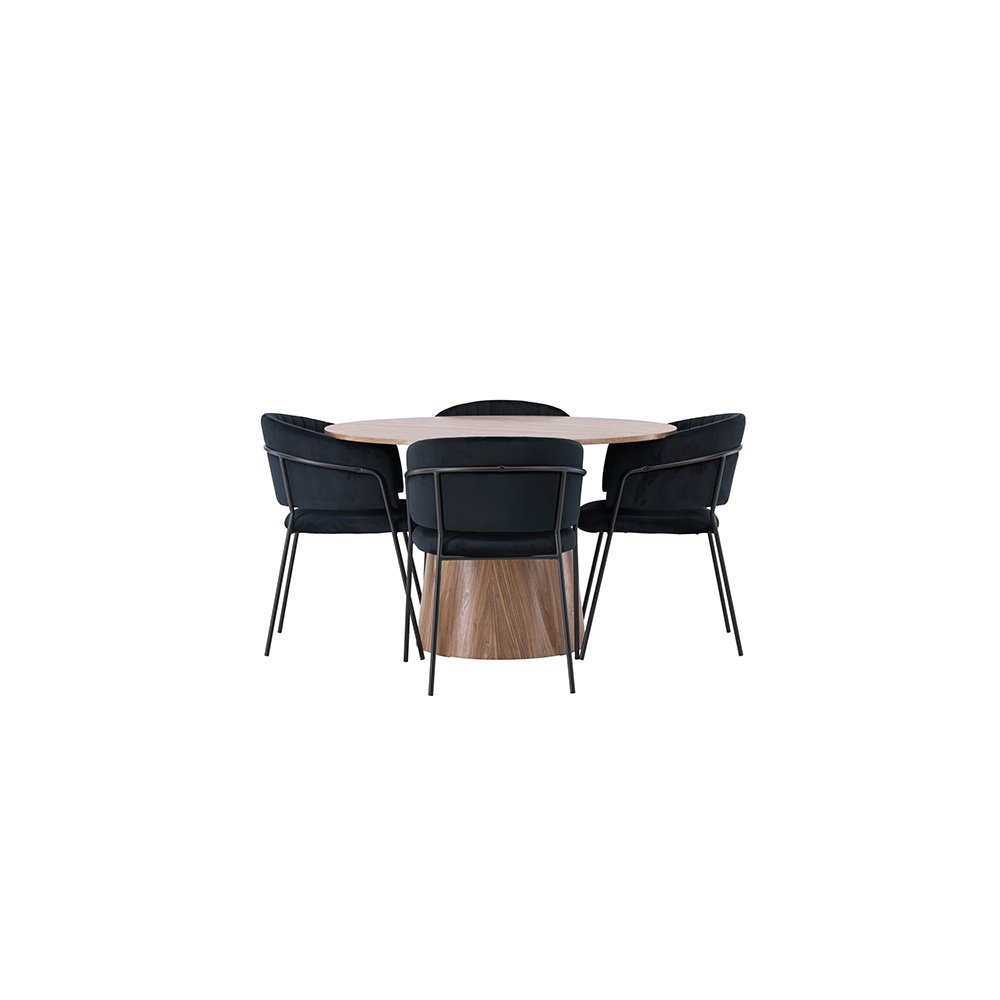 Spisegruppe Venture Home Lanzo med 4 Selma Stoler