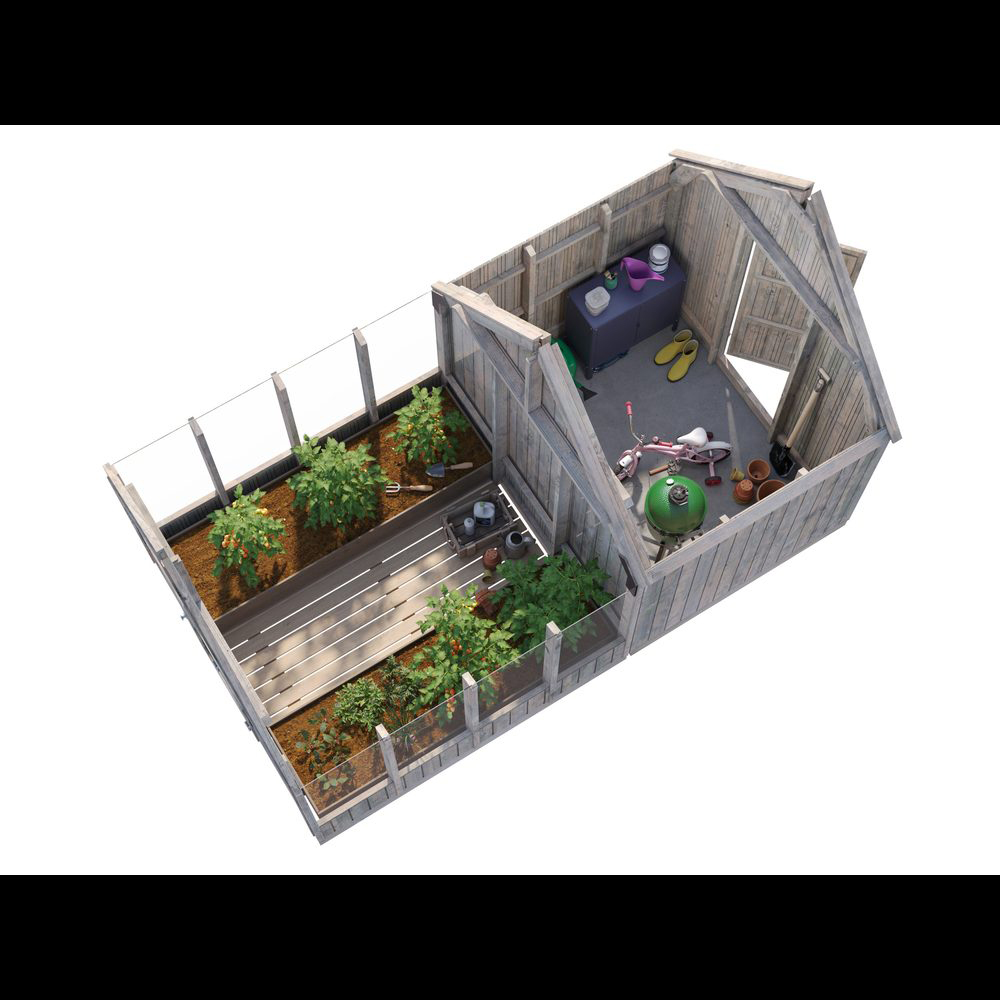 Drivhus Palmako Emilia 10,2 m² (inv. 5,4+4,0 m²)