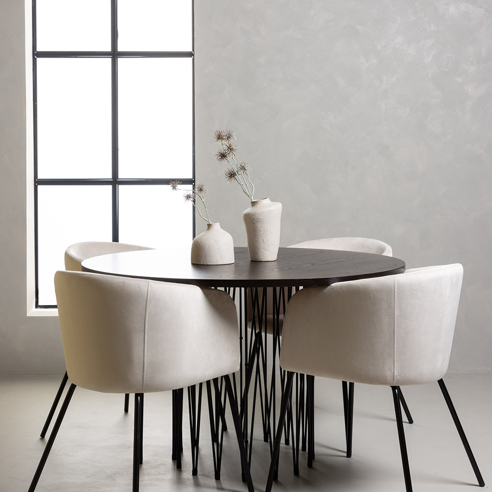 Spisegruppe Venture Home Stone Ø120 cm med 4 Berit Stoler
