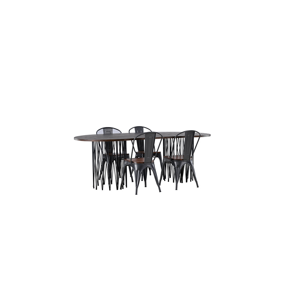 Spisegruppe Venture Home Stone med 4 Tempe Stoler