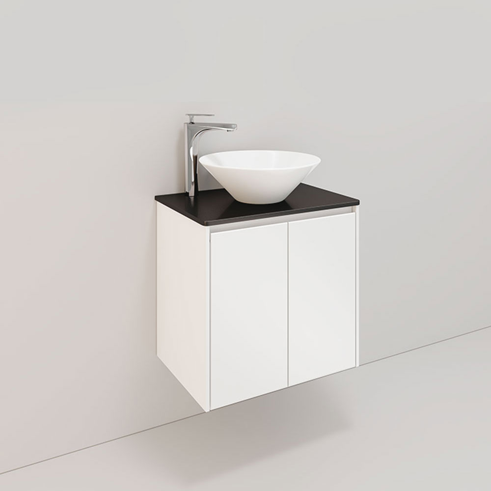 Tvättställsskåp Noro Lifestyle Concept 600 Vit, 2 luckor, Lo BxH: 60x61,5 cm, 2 skapdører, Sentrert Servant