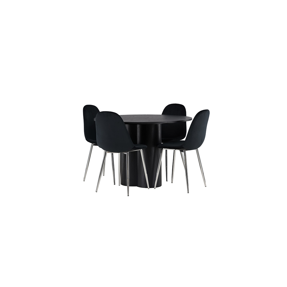 Spisegruppe Venture Home Olivia Ø110 cm med 4 stk Polar Stoler
