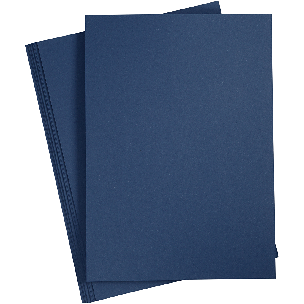 Kartong, blå, A4, 210x297 mm, 220 g, 10 st./ 1 förp. Blå