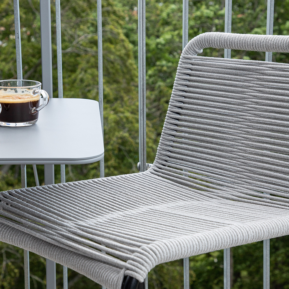Lindos Barchair Steel - Black / Sort/Lysegrå