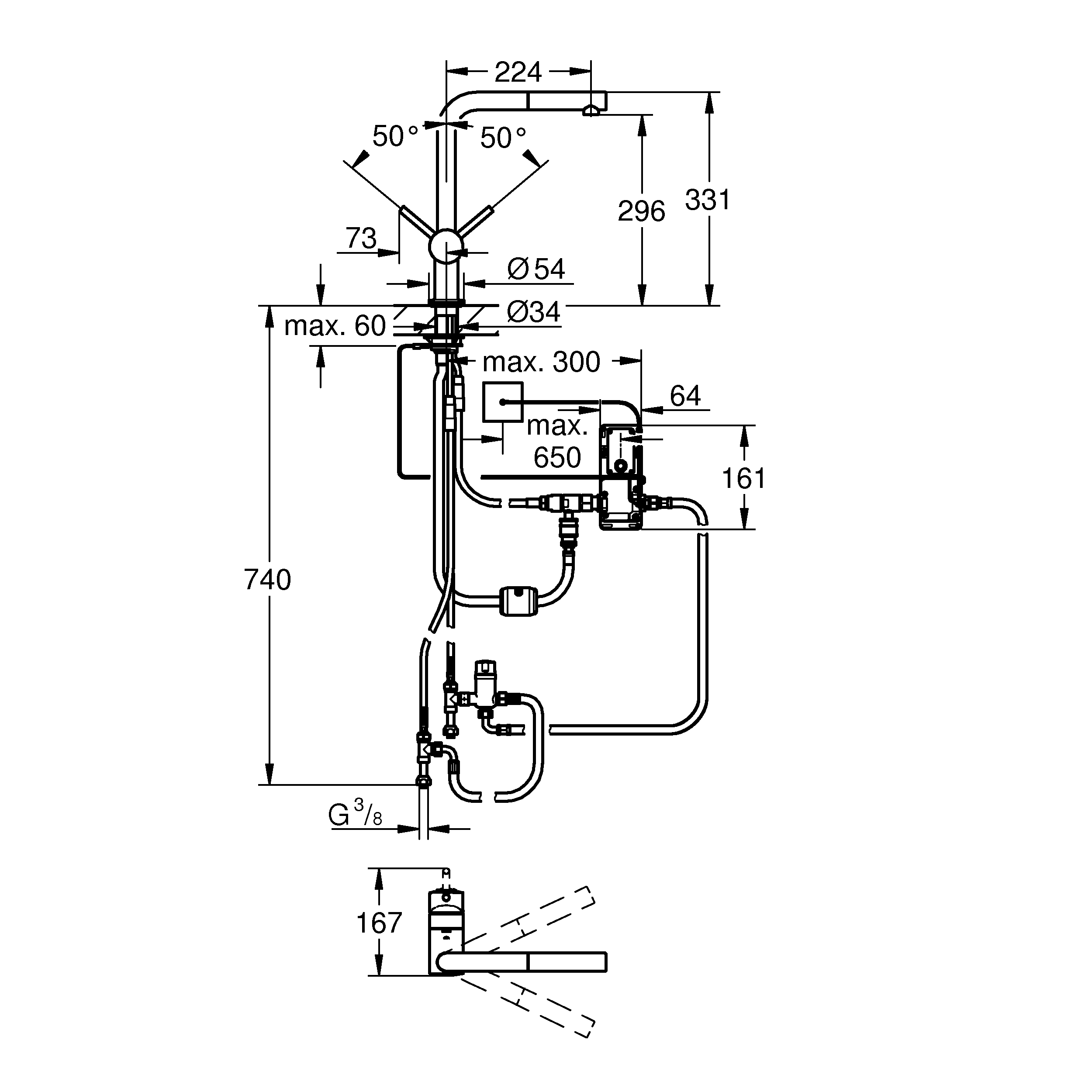 Köksblandare Grohe Minta Touch 31360 med Utdragbar Pip