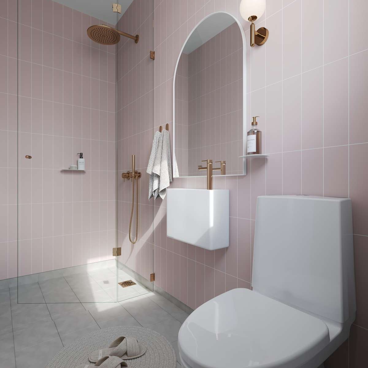 Baderomspanel Fibo 5218-M0830 Dusky Pink