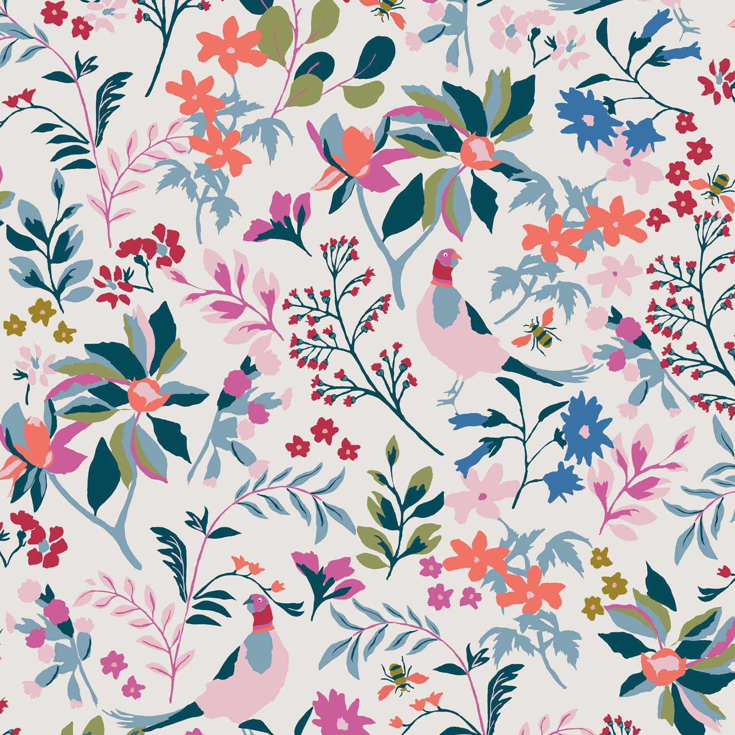 Tapet Joules Fields Edge Floral Antique Cr&egrave;me