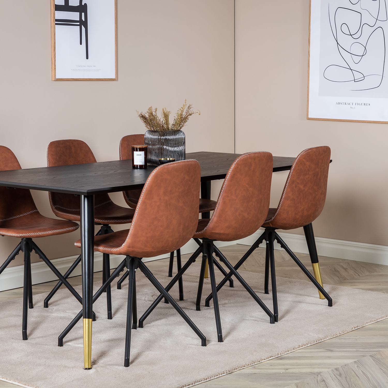 Spisegruppe Venture Home Dipp med 6 Polar Snurr Stoler