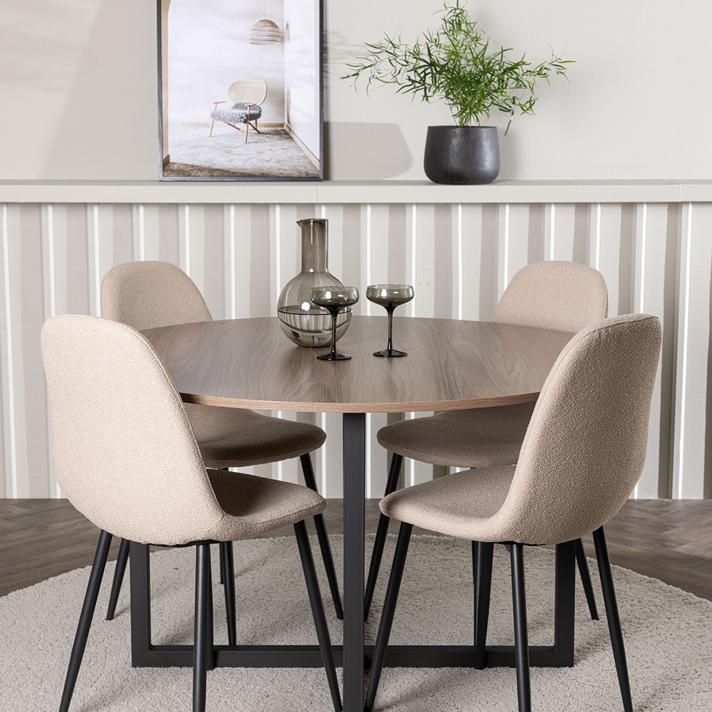 Spisegruppe Venture Home Durango Ø120 cm med 4 stk Polar Stoler