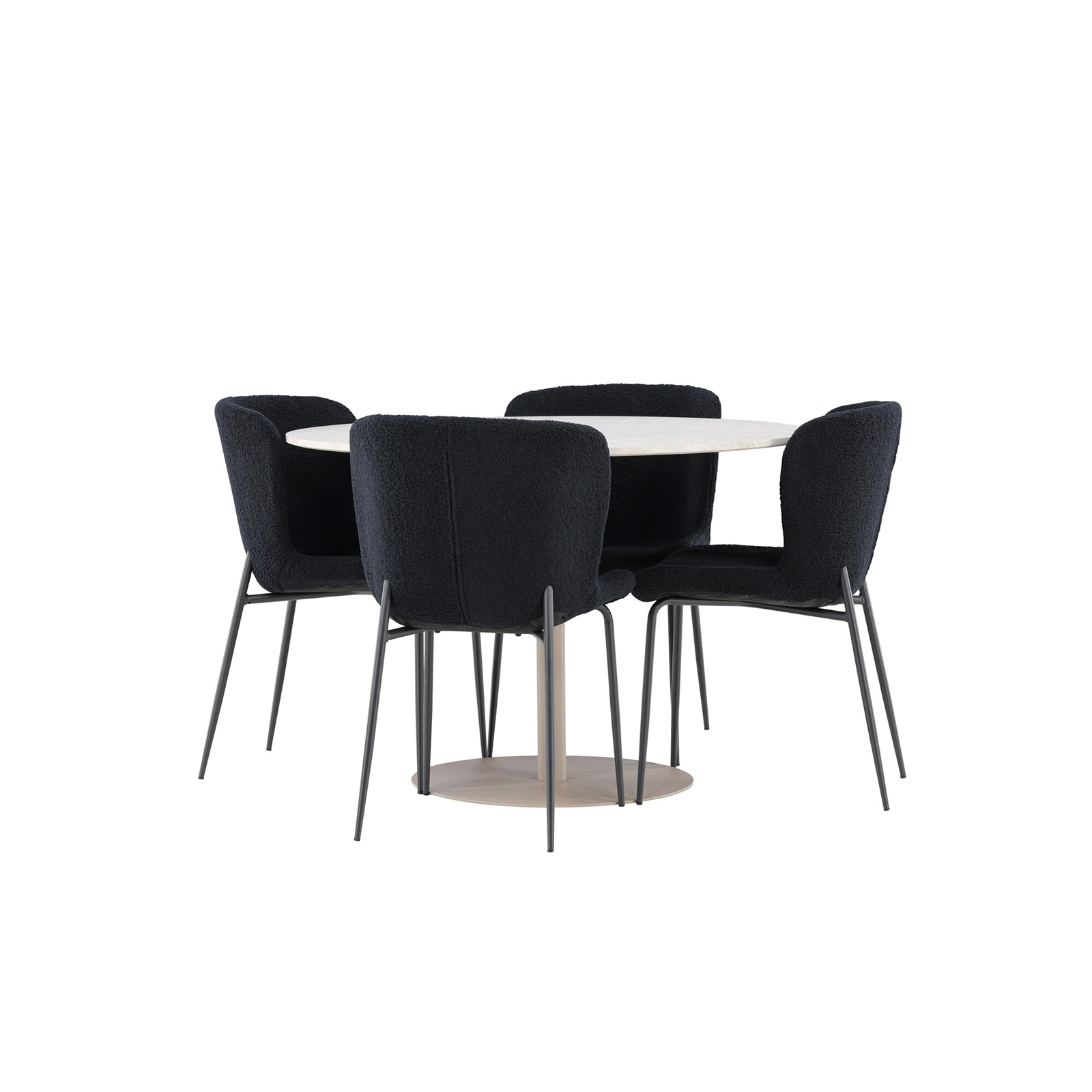 Spisegruppe Venture Home Lycke Ø110 med 4 stk Modesto Stoler