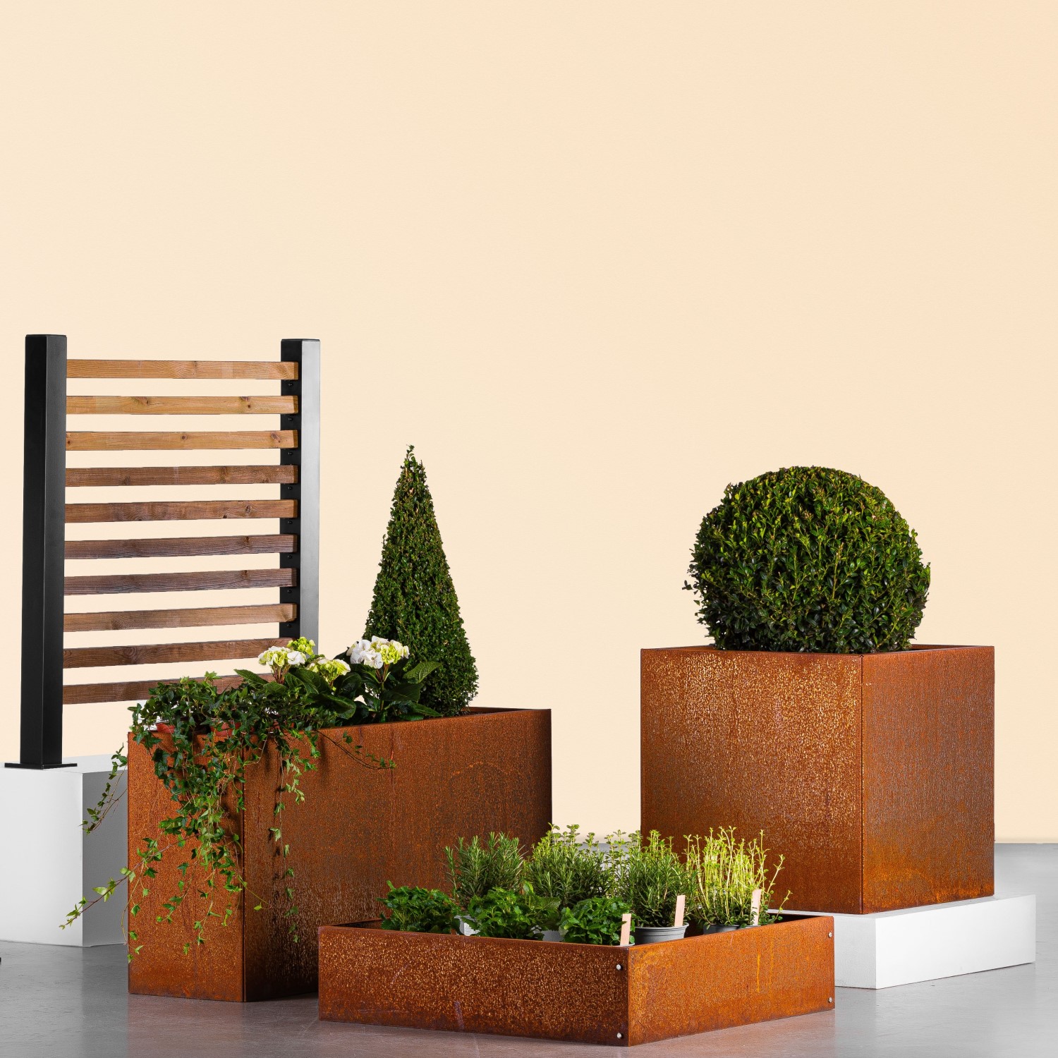 Blomsterkasse Recal Corten 120x30x60