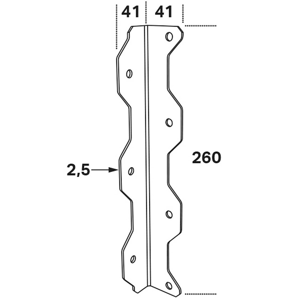 Trappevinkel FAST SCO 260x41x41x2,5 mm