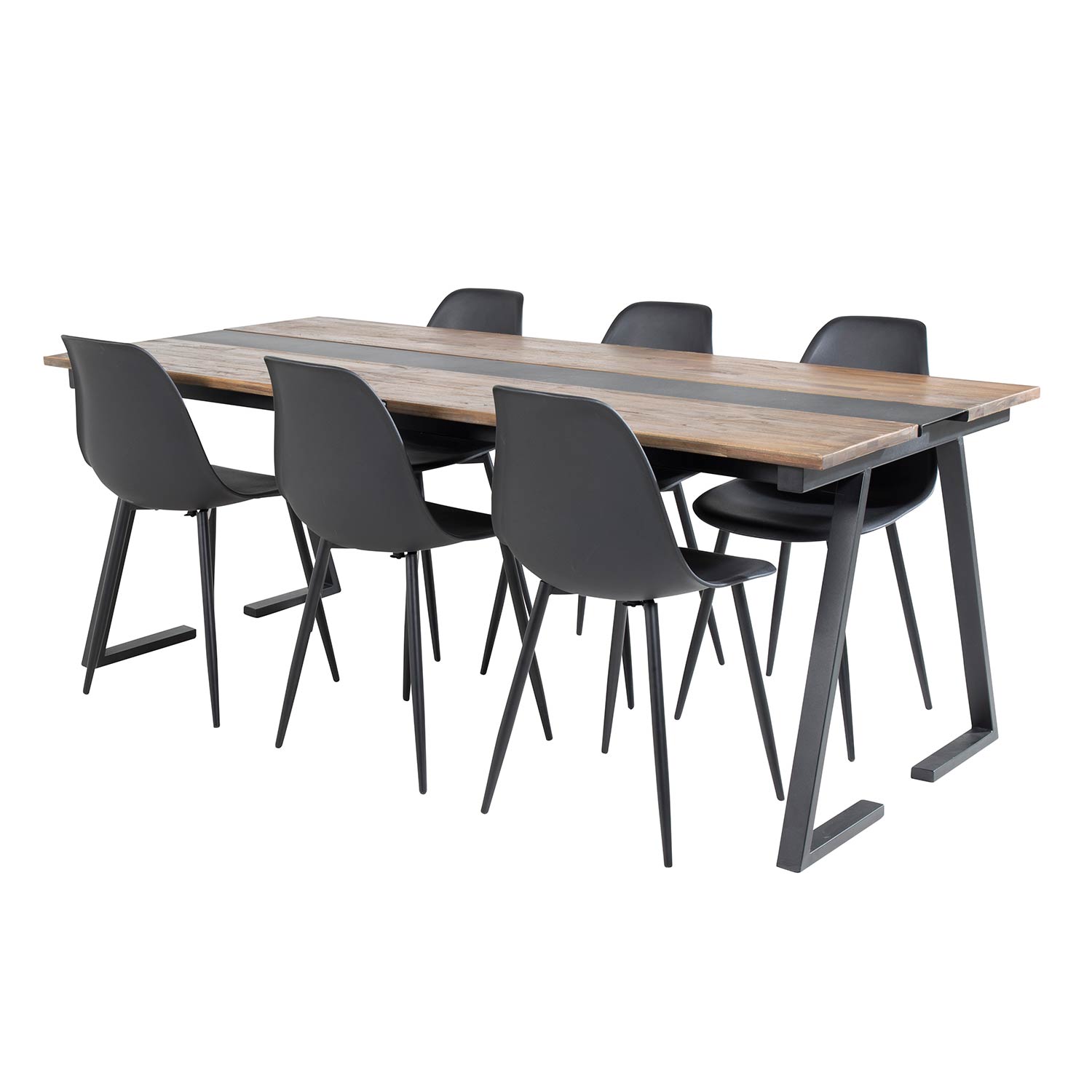 Spisegruppe Venture Home Jane med 6 Pop Stoler