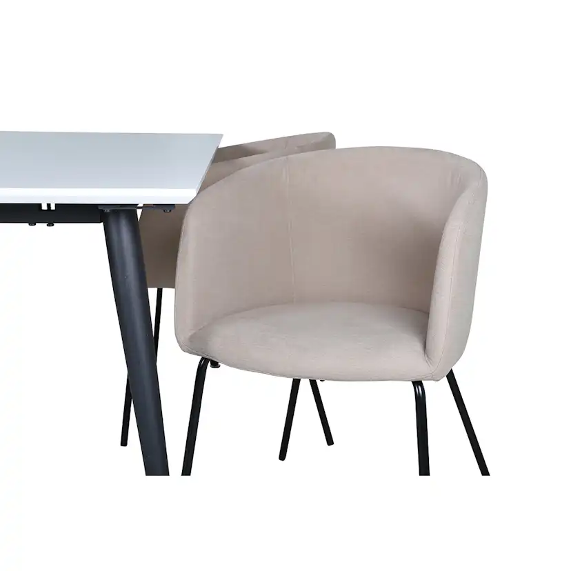 Spisegruppe Venture Home Jolie med 4 Bergen Stoler Polyesterlinen