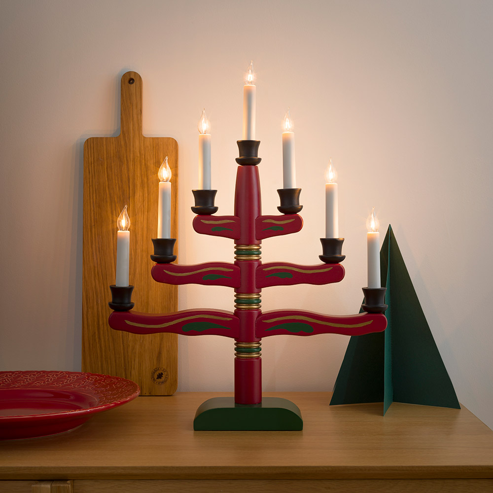 Adventstake Gnosjö Konstsmide 7L Svart Dekor Twisted Tupp