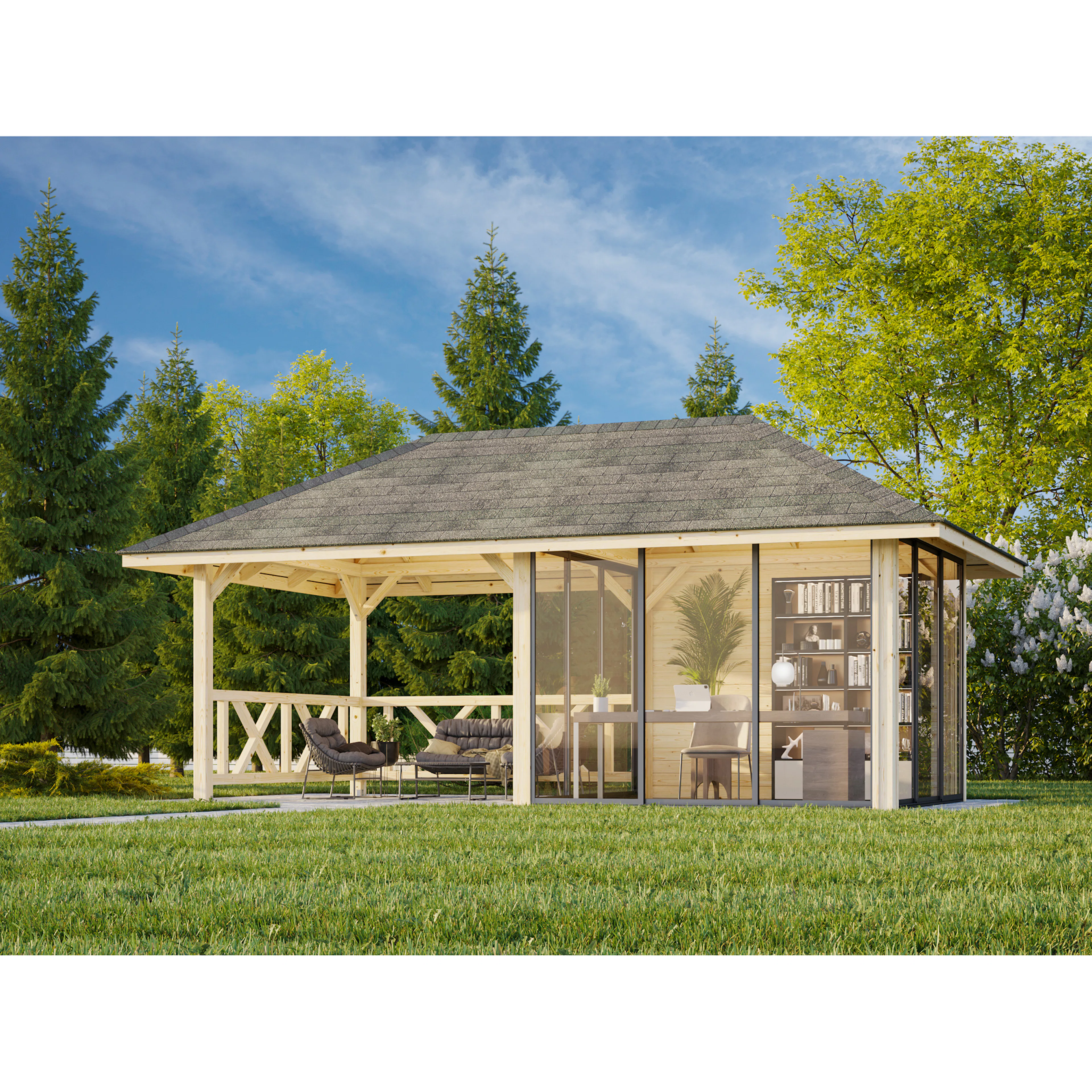Hagestue Palmako Bianca 16,6 m2 Sett 204 Slide