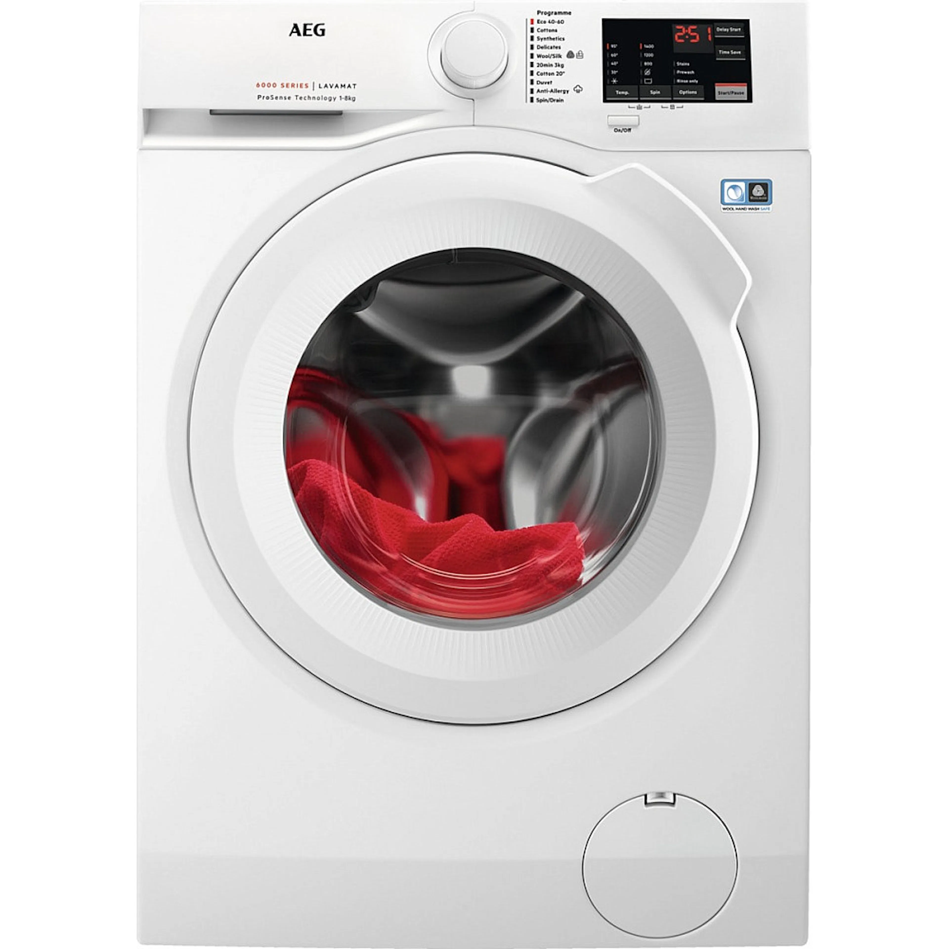 Frontmatet Vaskemaskin AEG LR612M84I med ProSense® og EcoInverter