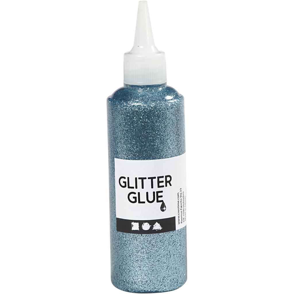 Glitterlim, ljusblå, 118 ml/ 1 flaska Lyseblå, 118 ml