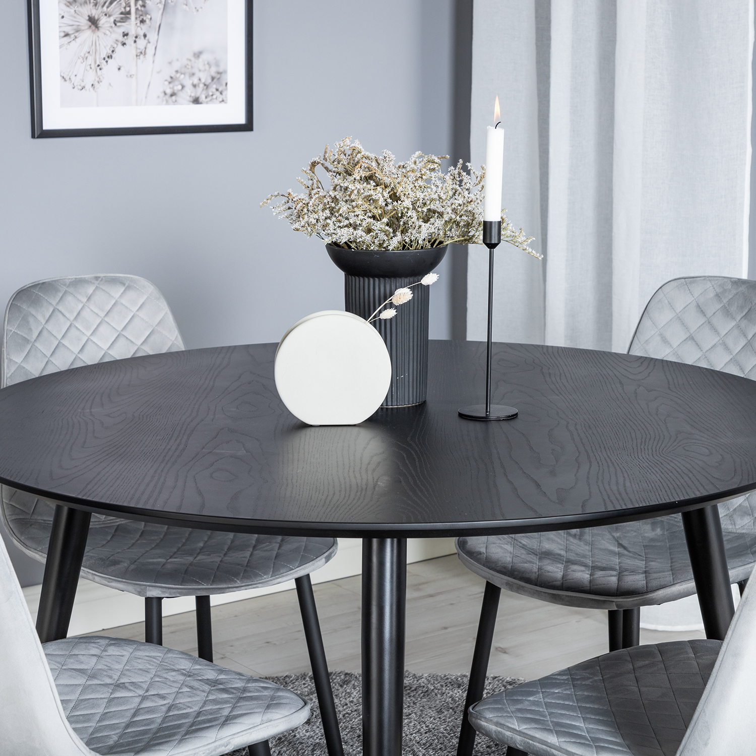 Spisegruppe Venture Home Dipp Ø115 cm med 4 Polar Stoler