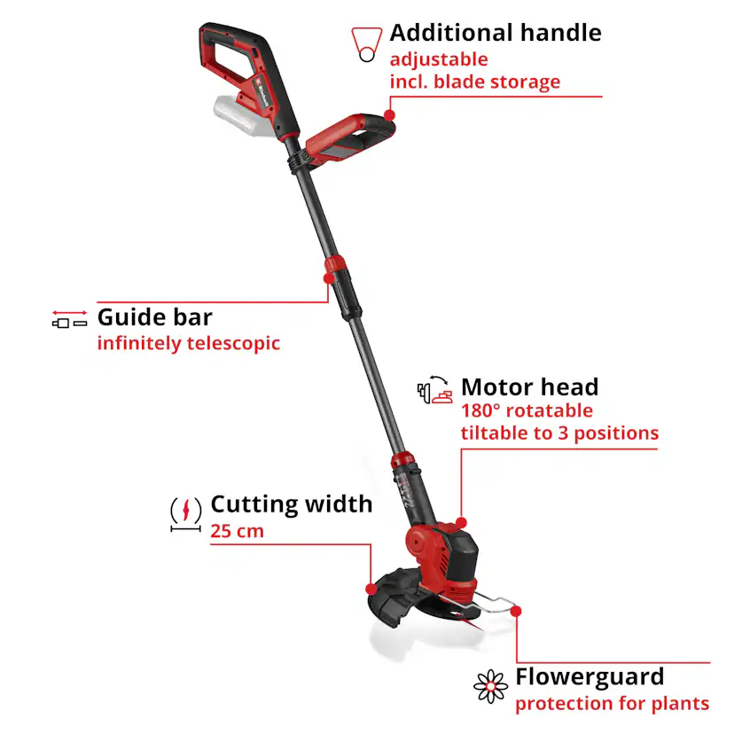Gresstrimmer Einhell GE-CT 18/25 Li Uten Batteri og Lader