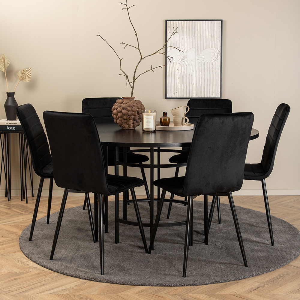 Spisegruppe furniture/fashion Copenhagen Ø140 cm med 6 Windu Stoler