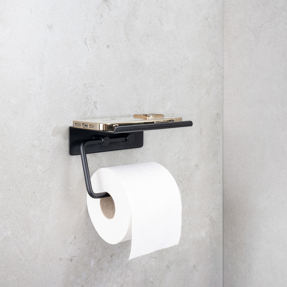Toalettpapirholder Beslag Design Base med Hylle