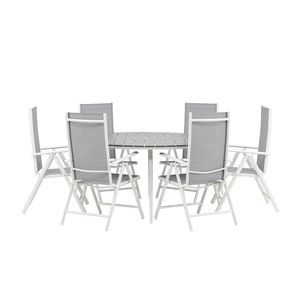 Spisegruppe Venture Home Break Ø150 cm med 6 Break Stoler