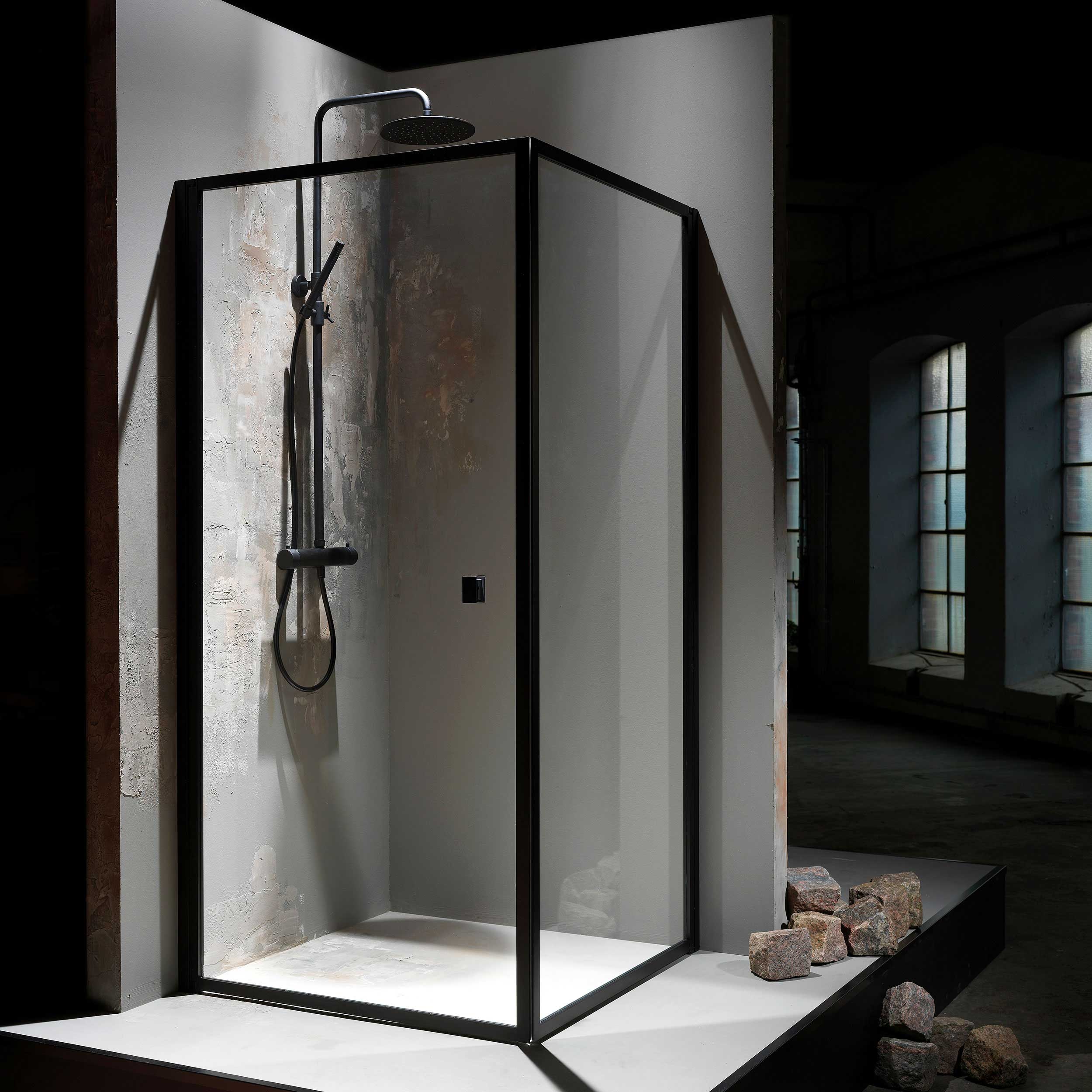 Duschhörn Macro Design Empire Swing Svart Klarglas | badrum - duschar - duschhorn | KakelKungen