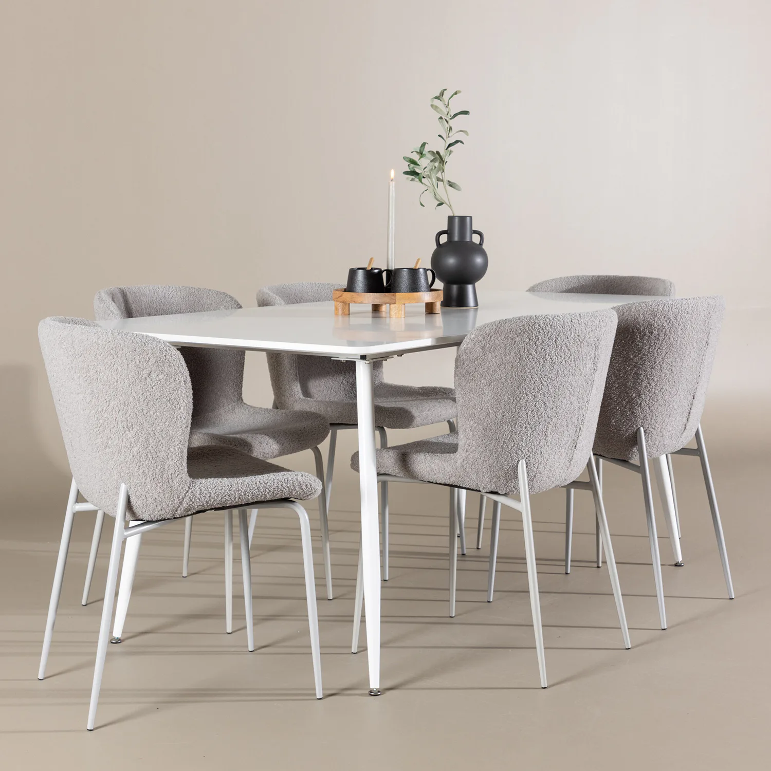 Spisegruppe Venture Home Silar 180 med 6 stk Modesto Stoler
