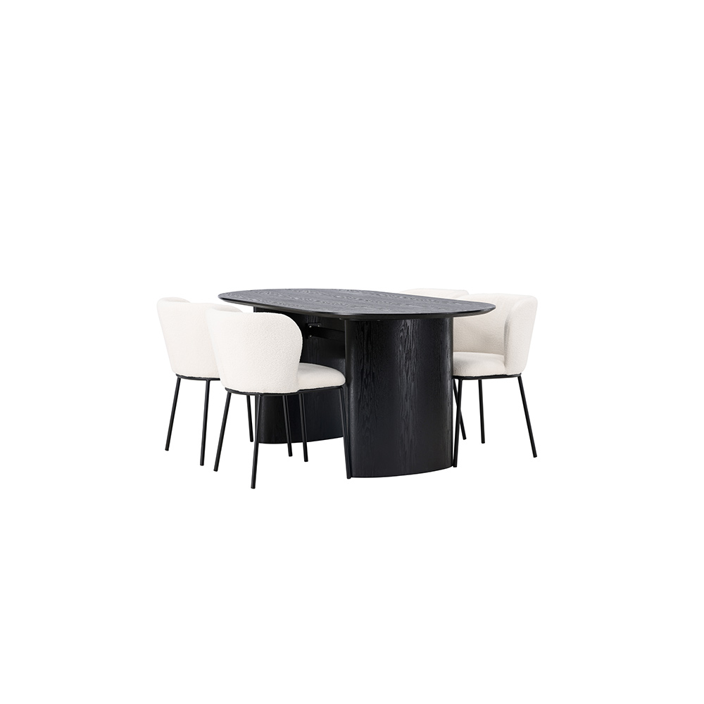 Spisegruppe Venture Home Isolde med 4 stk Edina Stoler