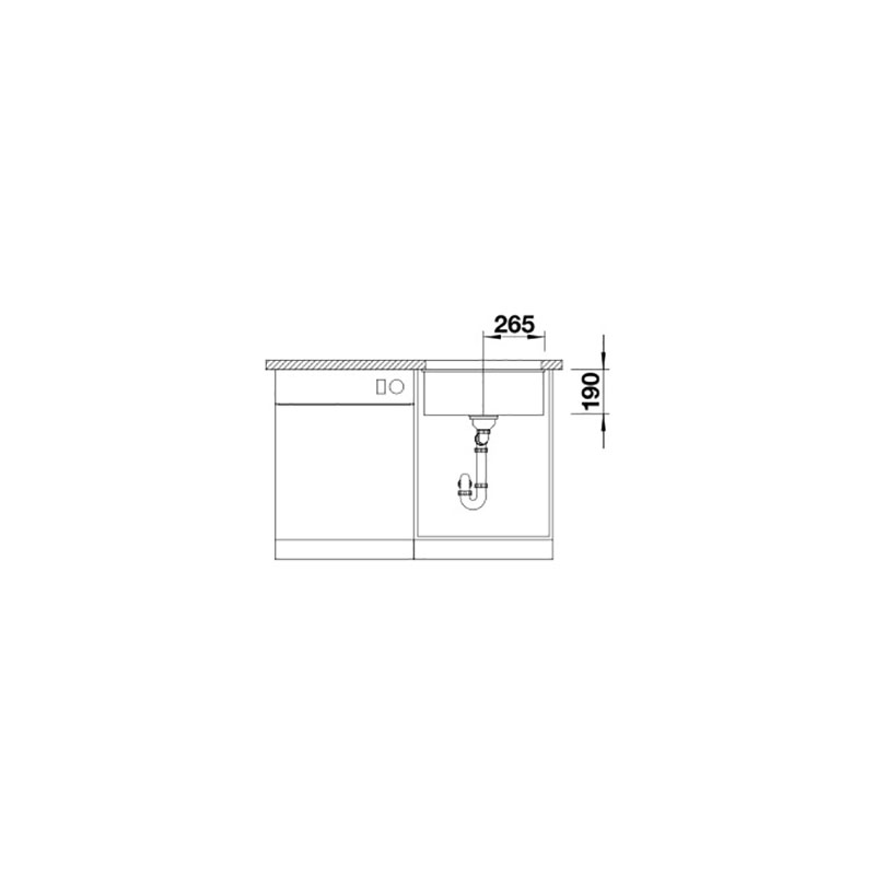 BLANCO SUBLINE 500-U SILGRANIT® INFINO - VIT Hvit, Undermontering
