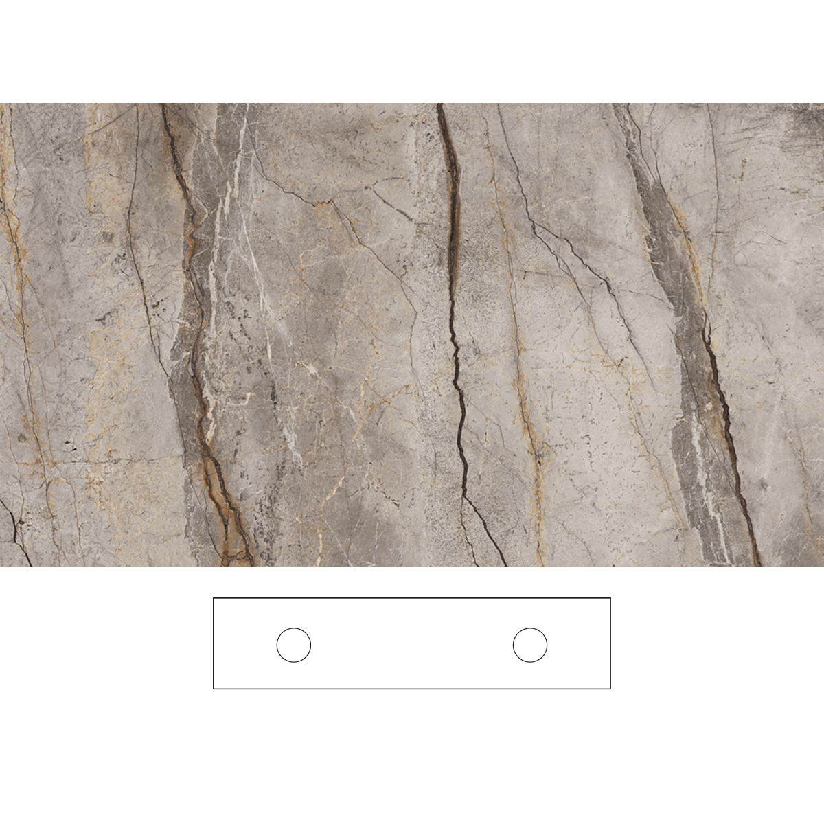 Bänkskiva Svedbergs Silva för Dubbla Tvättställ