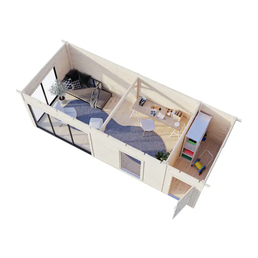 Hagestue Palmako Andrea 22,1 m² Slide Plus (inv. 21,1 m²)