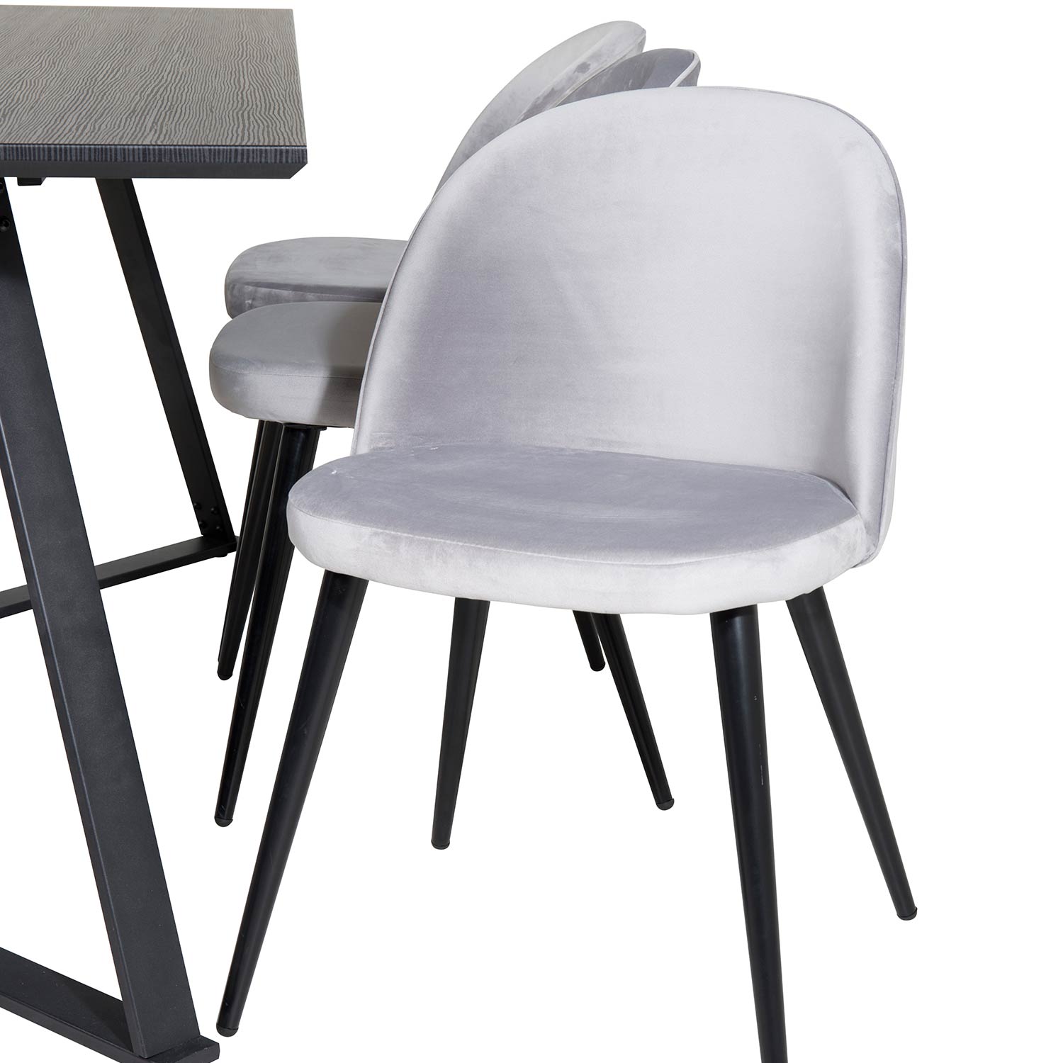 Spisegruppe Venture Home Madde med 6 Valentina Stoler Fløyel