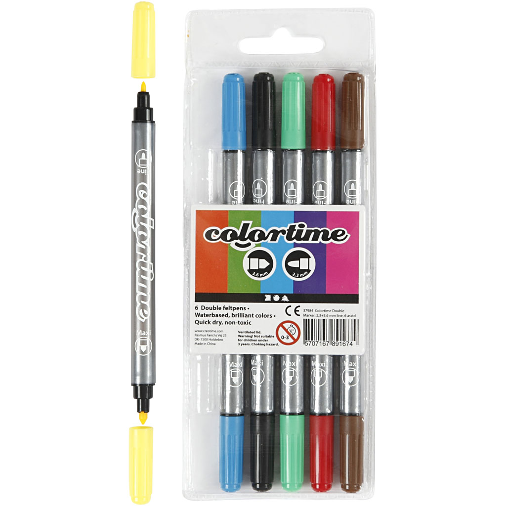 Dobbeltusj Creativ Company Colortime Strek 2,3+36 mm 1 Pk