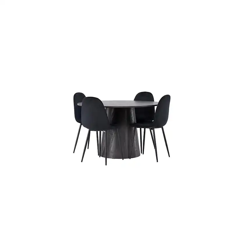 Spisegruppe Venture Home Lanzo Ø120 cm med 4 stk Polar Stoler